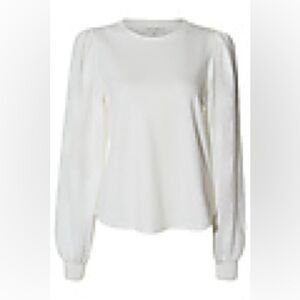 FLORAL SLEEVE CONTRAST TOP - WHITE -